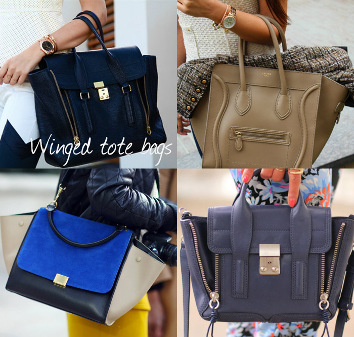 Fashion trends: winged tote bags Céline, Givenchy Antigona, Phillip Lim, Topshop - Fashion Blogger It-Girl by Eleonora Petrella